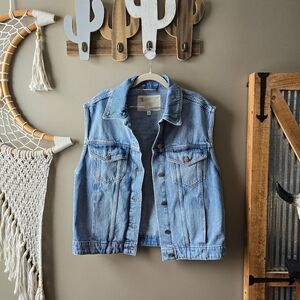 Pilcro Anthropologie Boyfriend Oversized Denim Vest Nwot